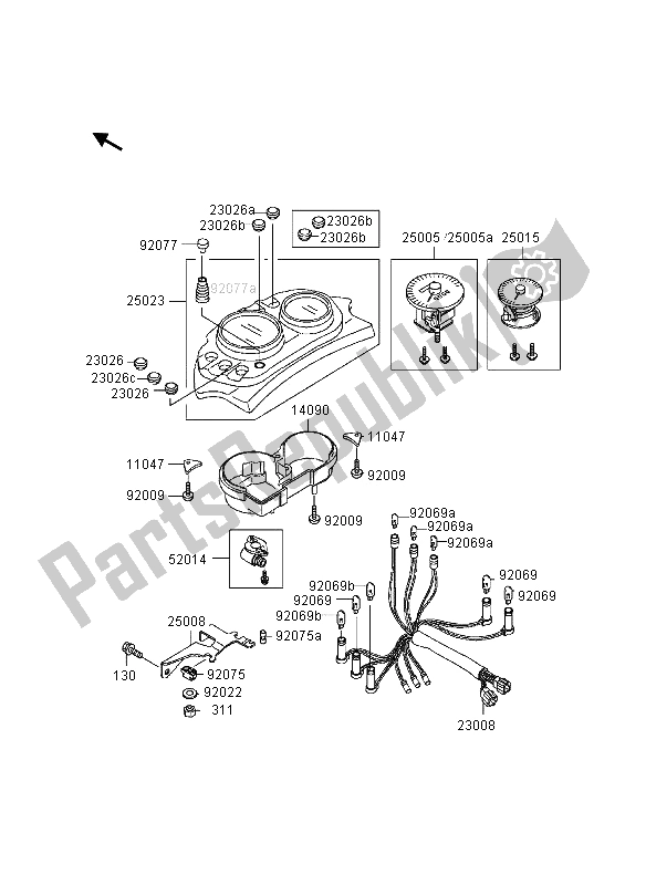 All parts for the Meter of the Kawasaki KLE 500 1997