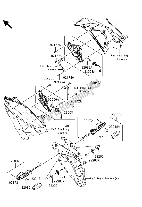 Tutte le parti per il Indicatori Di Direzione del Kawasaki ER 6F ABS 650 2013