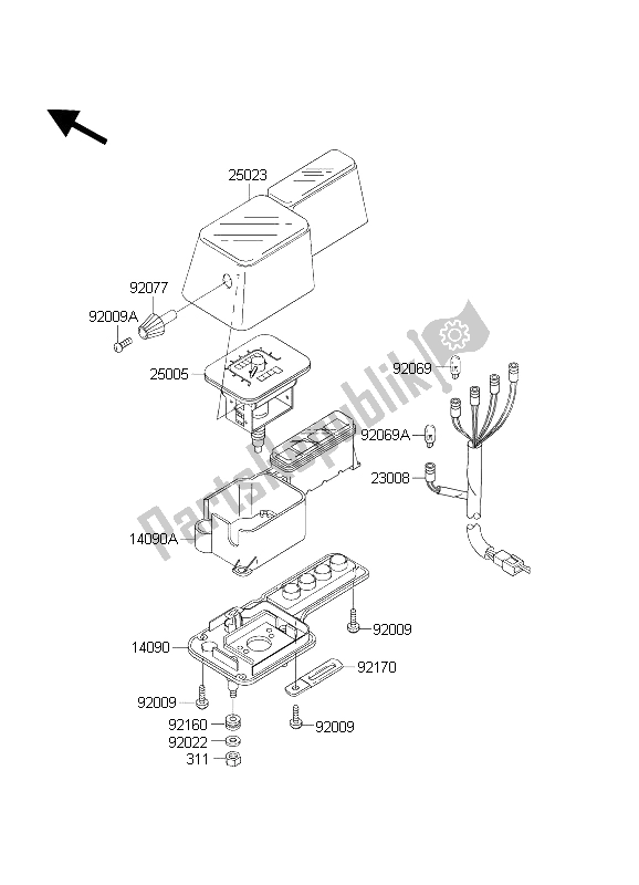 All parts for the Meter(s) of the Kawasaki KLR 650C 2004