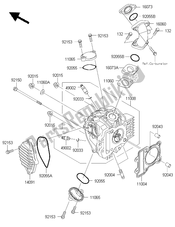 Todas las partes para Cabeza De Cilindro de Kawasaki KLX 110 2015