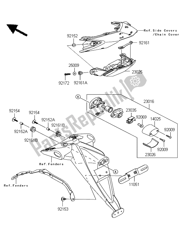 Todas las partes para Luz De La Cola de Kawasaki Z 750 ABS 2011