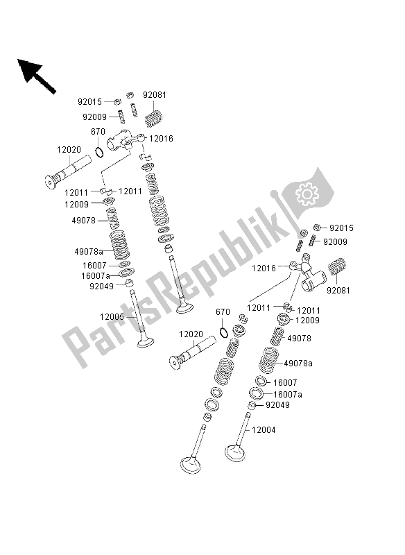 Tutte le parti per il Valvola del Kawasaki GPZ 500S 2003