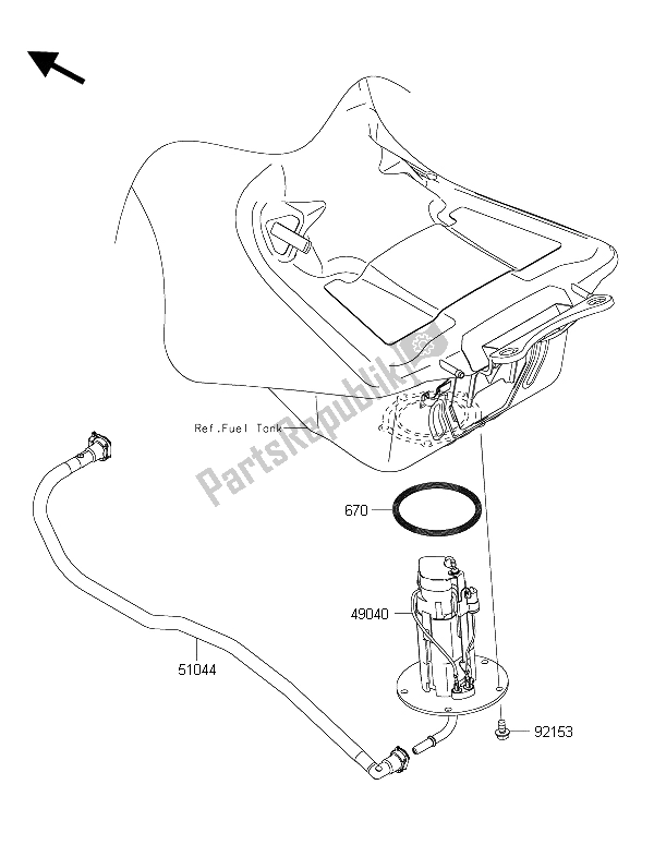 All parts for the Fuel Pump of the Kawasaki 1400 GTR ABS 2015