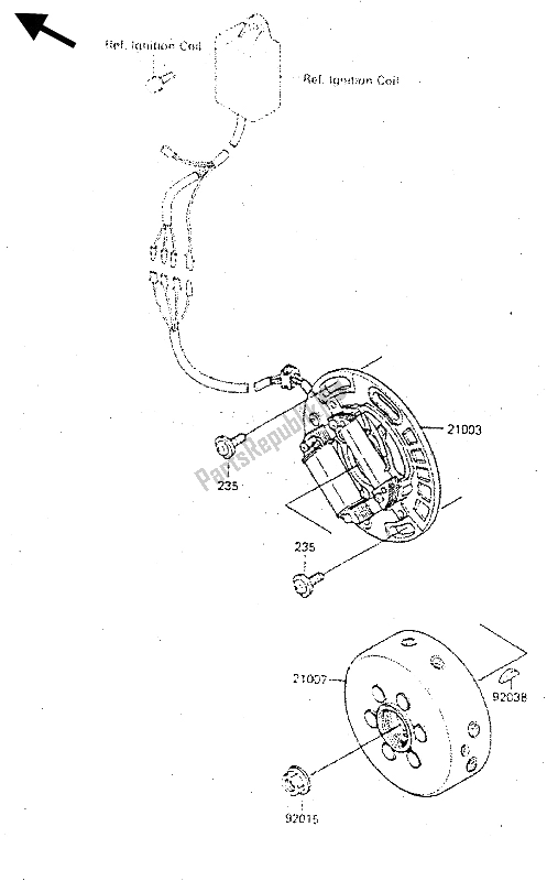 Todas as partes de Gerador do Kawasaki KX 500 1987