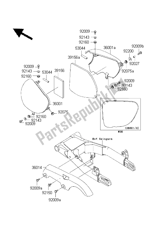 Toutes les pièces pour le Couvercles Latéraux Et Couvre Chaîne du Kawasaki W 650 1999