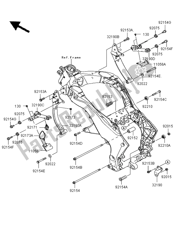 Toutes les pièces pour le Montage Moteur du Kawasaki Z 1000 SX ABS 2012