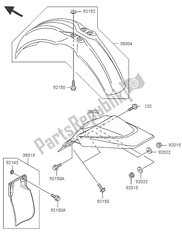 Toutes les pièces pour le Ailes du Kawasaki KX 65 2005