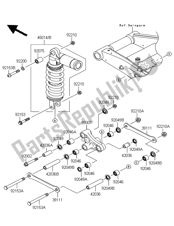 All parts for the Suspension & Shock Absorber of the Kawasaki Z 750R ABS 2012