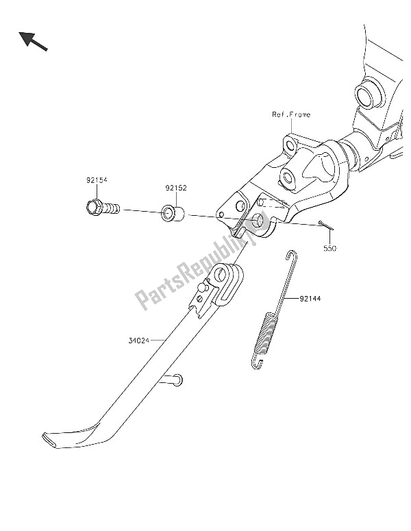 All parts for the Stand(s) of the Kawasaki Vulcan S 650 2016