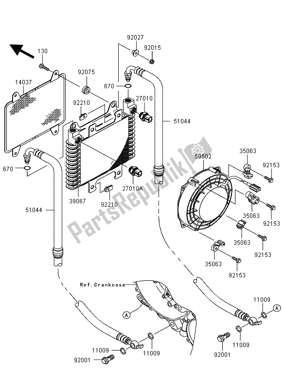Todas las partes para Enfriador De Aceite de Kawasaki KVF 360 4X4 2010