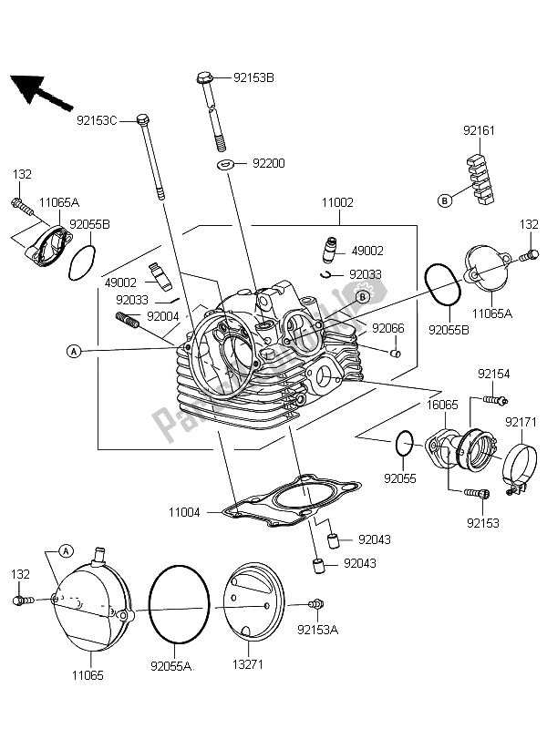 Toutes les pièces pour le Culasse du Kawasaki D Tracker 125 2010