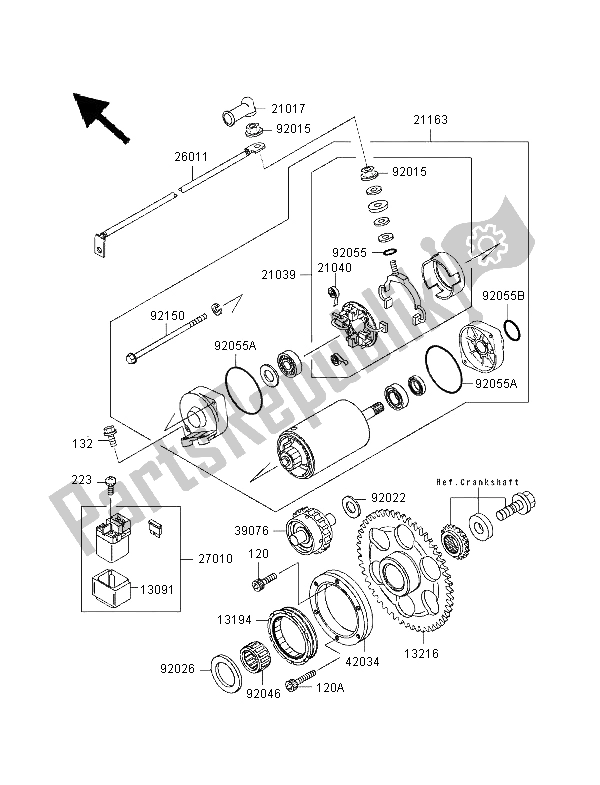 Toutes les pièces pour le Démarreur du Kawasaki VN 1500 Classic 1998