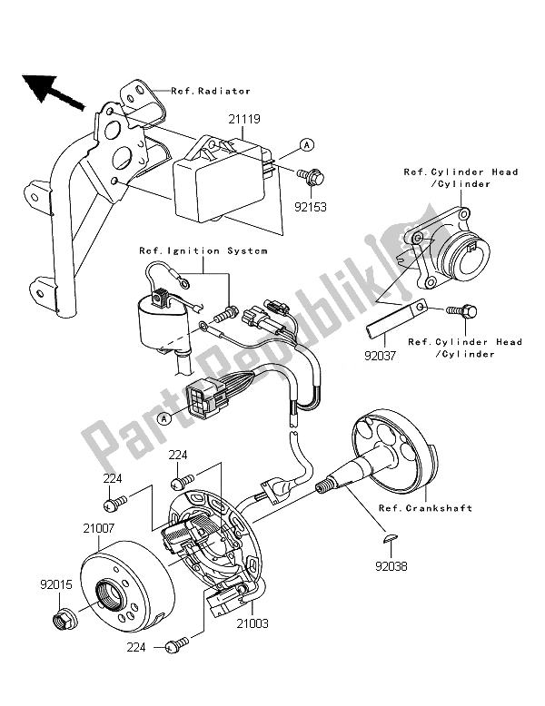 Alle onderdelen voor de Generator van de Kawasaki KX 85 SW LW 2007