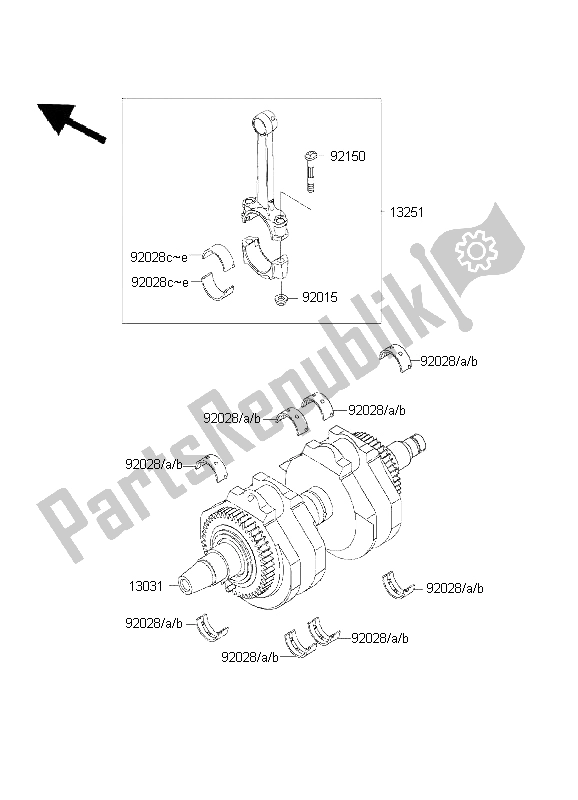 Todas as partes de Virabrequim do Kawasaki W 650 2001