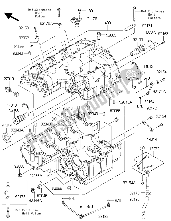 Todas las partes para Caja Del Cigüeñal de Kawasaki Z 800 ABS 2015