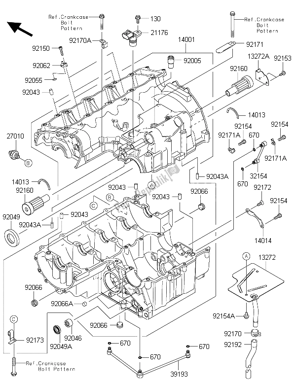 Todas las partes para Caja Del Cigüeñal de Kawasaki Z 800 ABS 2015