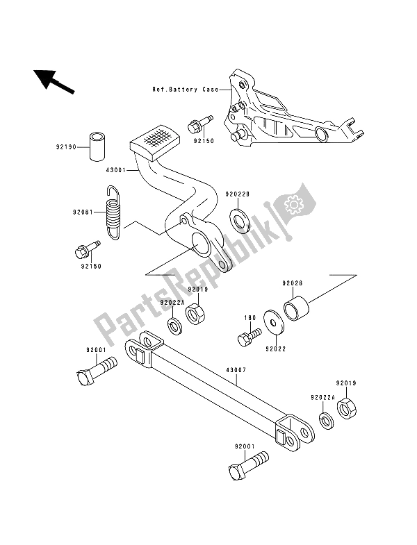 Toutes les pièces pour le Pédale De Frein du Kawasaki Zephyr 750 1994