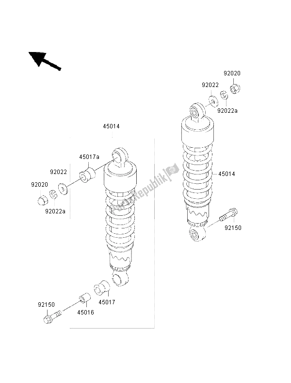 Toutes les pièces pour le Suspension Et Amortisseur du Kawasaki Eliminator 125 2002