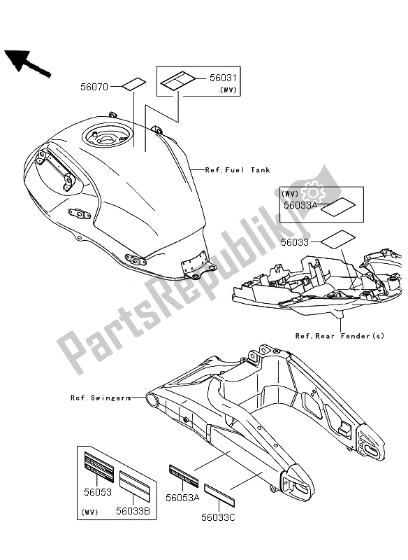 Todas las partes para Etiquetas de Kawasaki Versys 650 2011