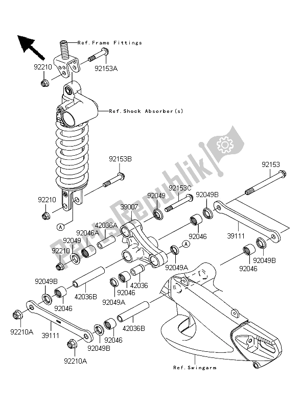 Toutes les pièces pour le Suspension du Kawasaki Ninja ZX 10R 1000 2006