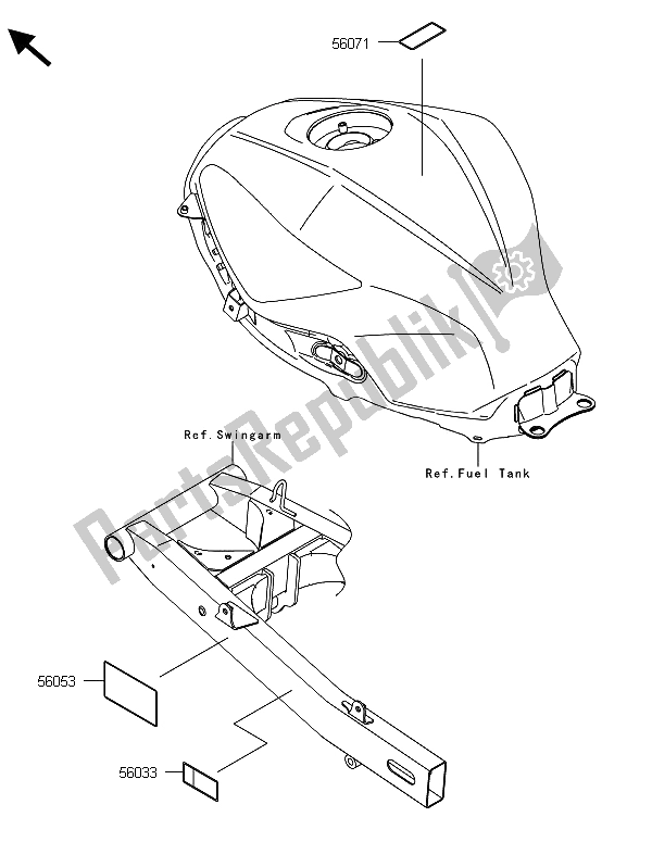 All parts for the Labels of the Kawasaki Ninja 300 ABS 2013