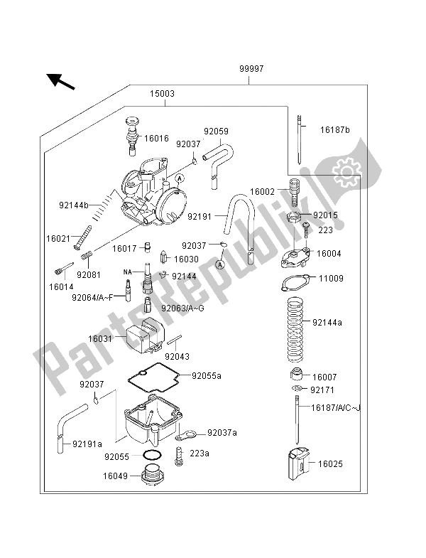 All parts for the Optional Parts (carburetor) of the Kawasaki KX 80 SW LW 2000