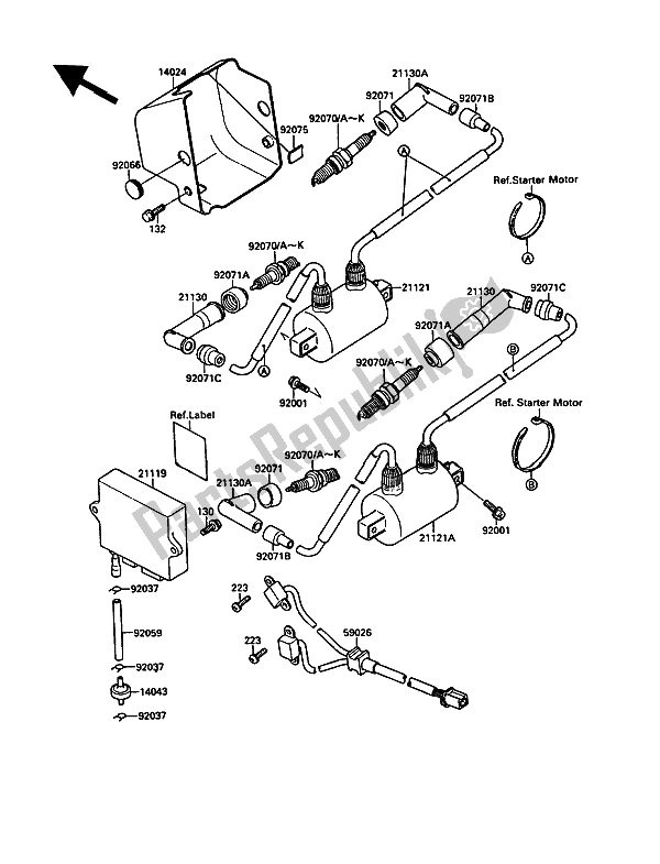 Todas las partes para Bobina De Encendido de Kawasaki VN 15 1500 1991