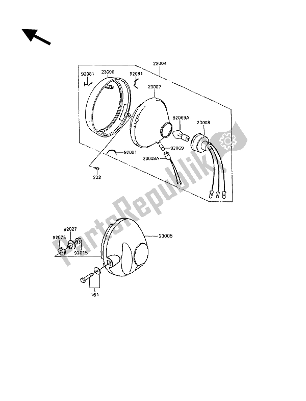 Tutte le parti per il Faro del Kawasaki KE 100 1991