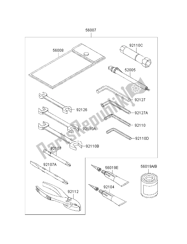 Alle onderdelen voor de Eigenaars Tools van de Kawasaki VN 1500 Classic Tourer FI 2002