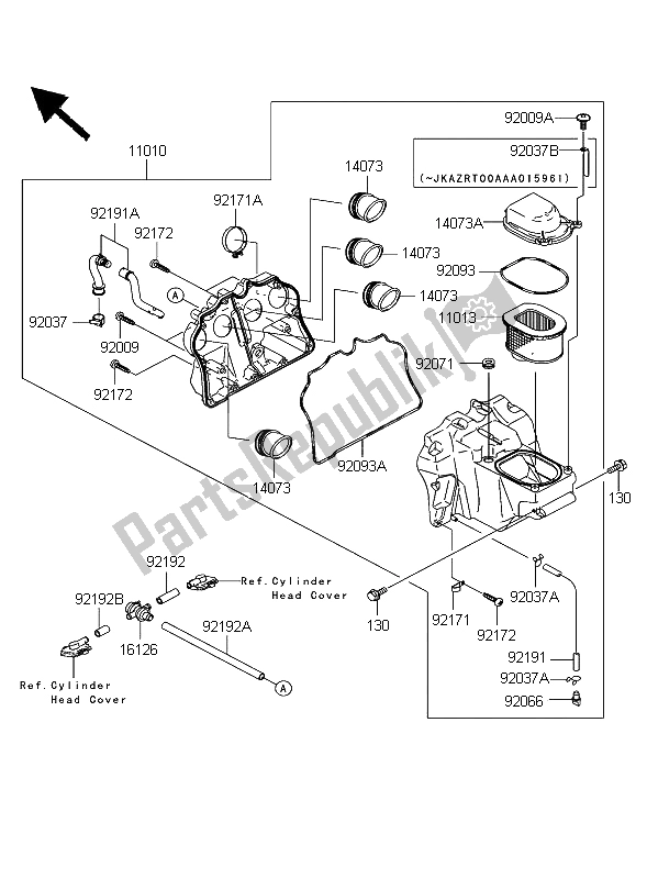 Todas las partes para Filtro De Aire de Kawasaki Z 1000 2003