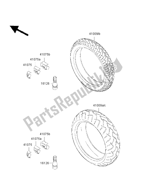 Toutes les pièces pour le Pneus du Kawasaki Ninja ZX 6R 600 2002