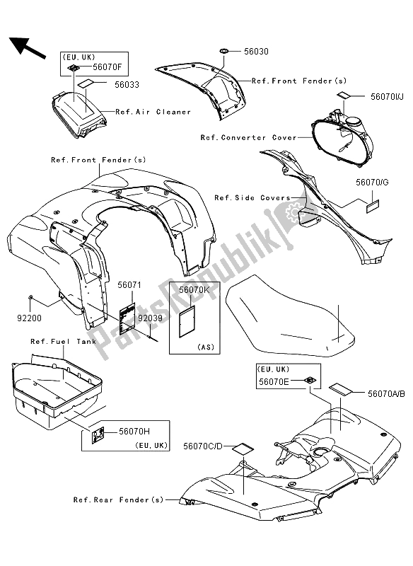 All parts for the Labels of the Kawasaki KVF 750 4X4 2008