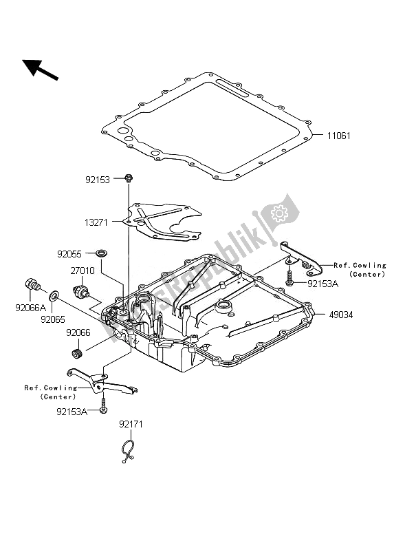 All parts for the Oil Pan of the Kawasaki 1400 GTR ABS 2011