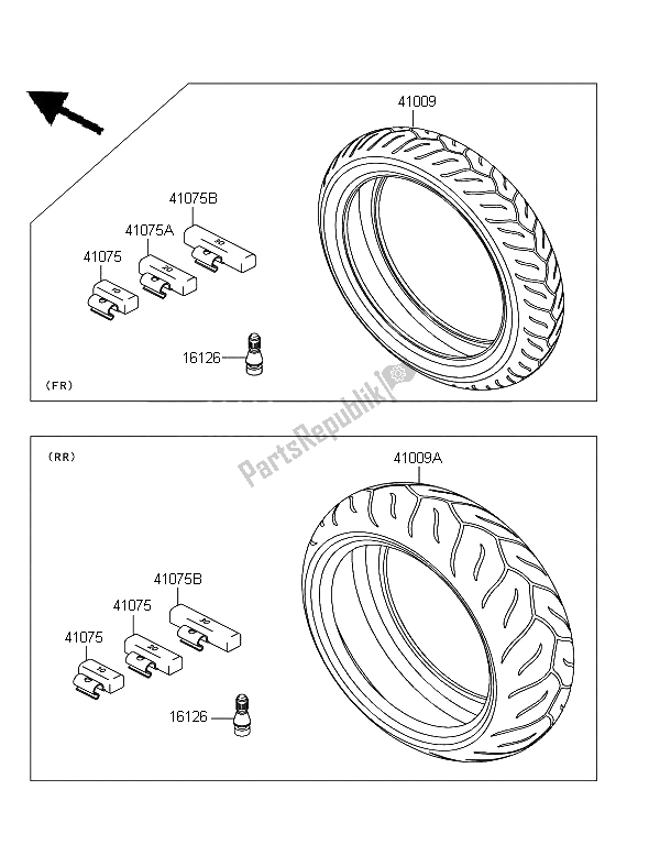 All parts for the Tires of the Kawasaki Z 750 2011