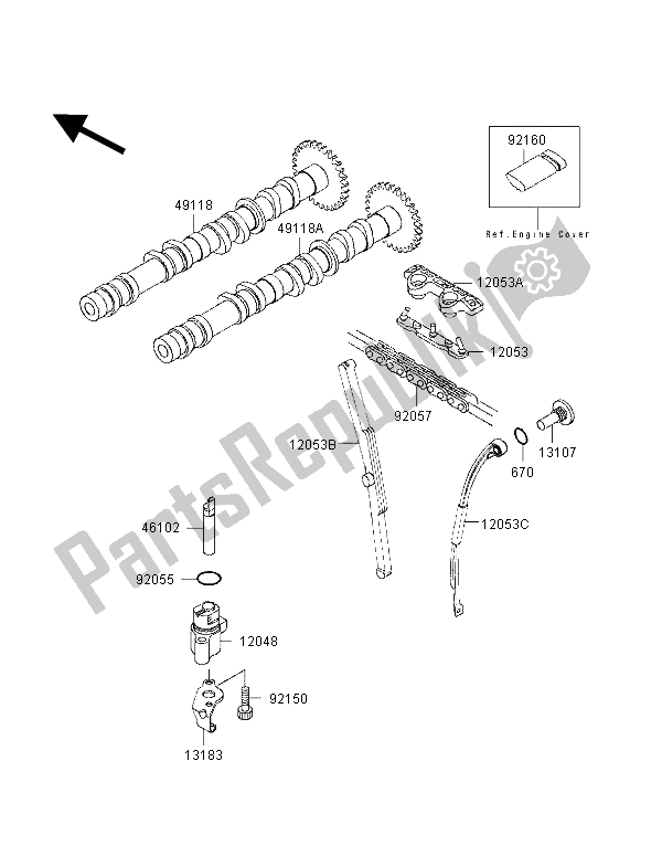 Toutes les pièces pour le Arbre à Cames Et Tendeur du Kawasaki ZXR 400 1998