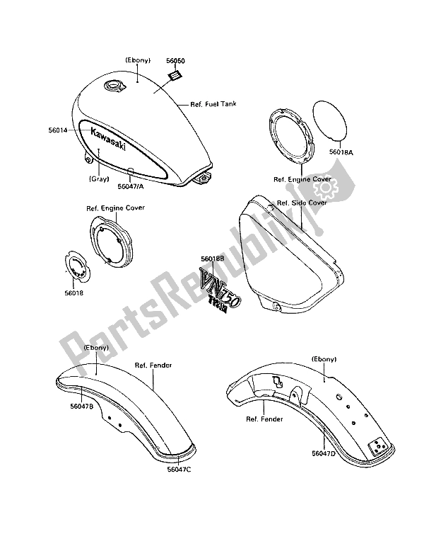 All parts for the Decals of the Kawasaki VN 750 Twin 1988