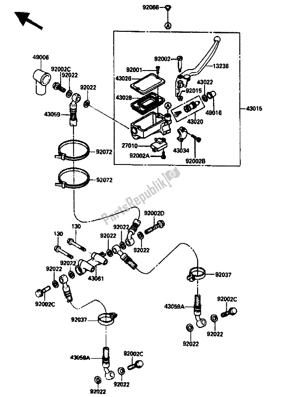 Todas las partes para Cilindro Maestro Delantero de Kawasaki ZX 10 1000 1990