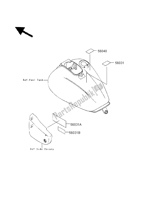 All parts for the Labels of the Kawasaki VN 1500 Classic 1998