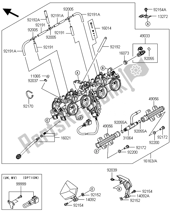 Toutes les pièces pour le Manette De Gaz du Kawasaki Z 800 ABS BEF 2014