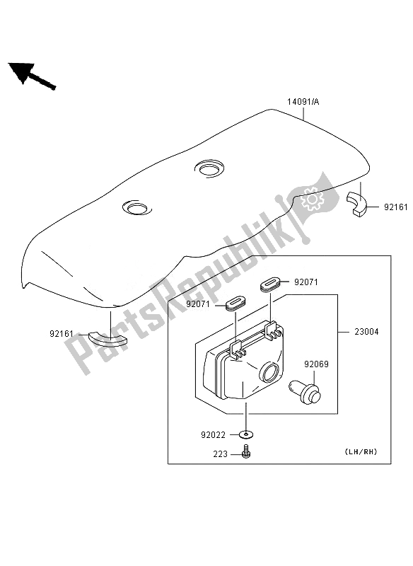 All parts for the Headlight of the Kawasaki KVF 360 2007