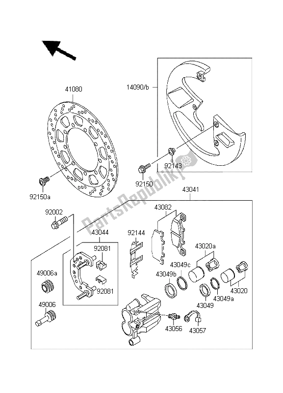 Toutes les pièces pour le Frein Avant du Kawasaki KLE 500 1996