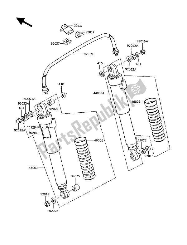 Tutte le parti per il Sospensione E Ammortizzatore del Kawasaki Z 1300 1988