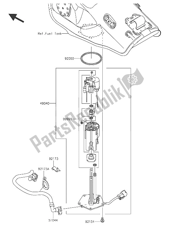 Toutes les pièces pour le Pompe à Essence du Kawasaki Ninja ZX 10R ABS 1000 2016