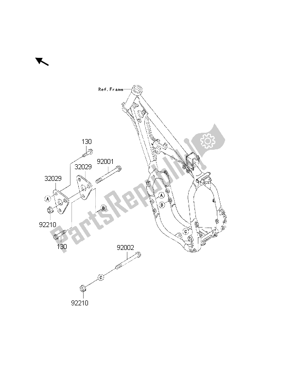 Tutte le parti per il Supporto Del Motore del Kawasaki KX 500 2002