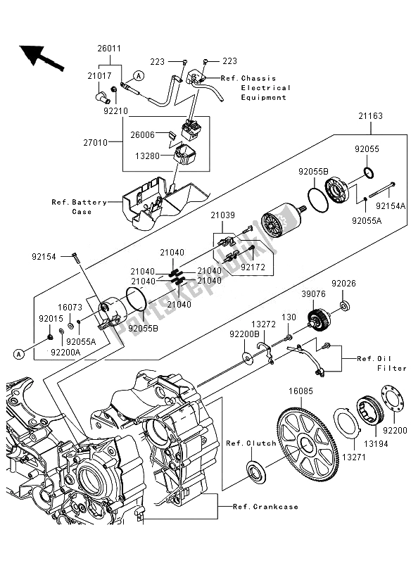 Toutes les pièces pour le Démarreur du Kawasaki VN 1700 Voyager ABS 2011