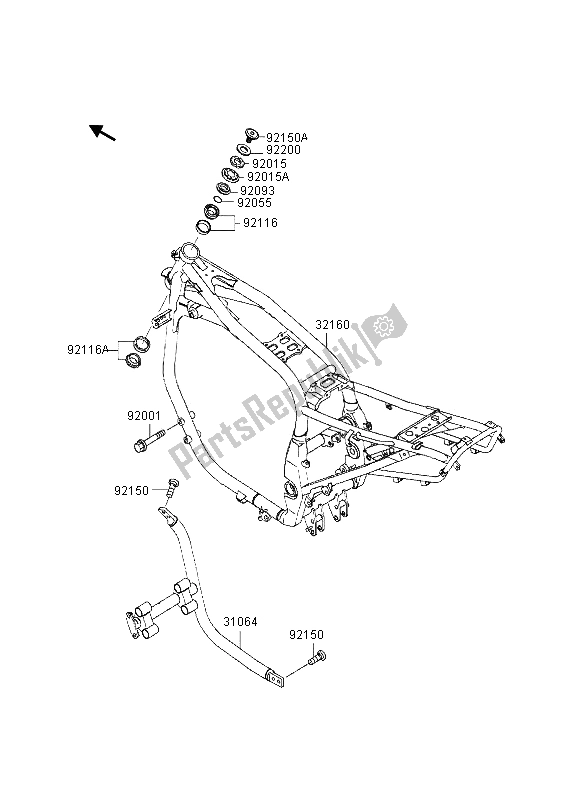 Todas as partes de Quadro, Armação do Kawasaki GPZ 1100 1995