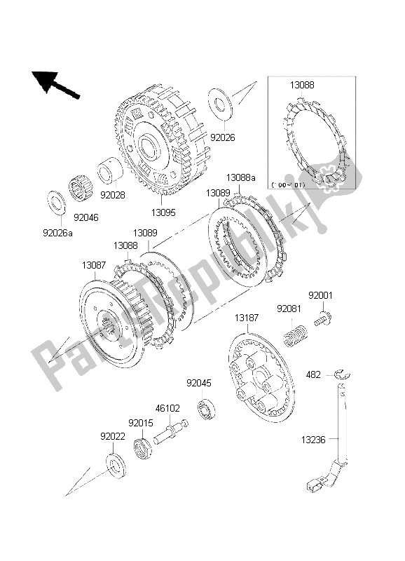 Todas as partes de Embreagem do Kawasaki VN 800 Classic 2001