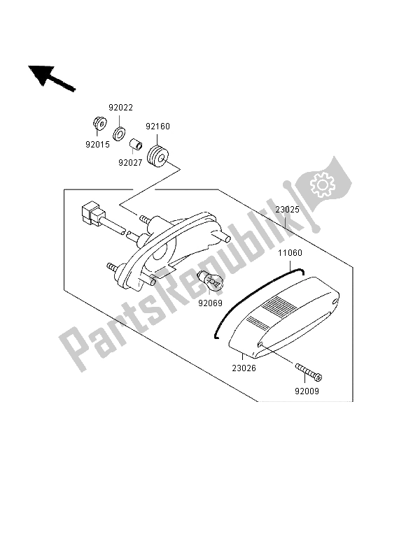 Tutte le parti per il Fanale Posteriore del Kawasaki Eliminator 125 1999