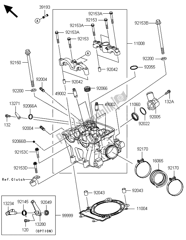 Todas las partes para Cabeza De Cilindro de Kawasaki KLX 450R 2014