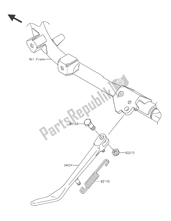 All parts for the Stand(s) of the Kawasaki Vulcan 900 Classic 2016